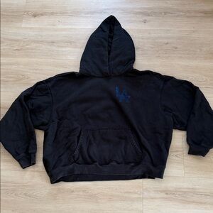 Black Hoodie with Blue LA Logo